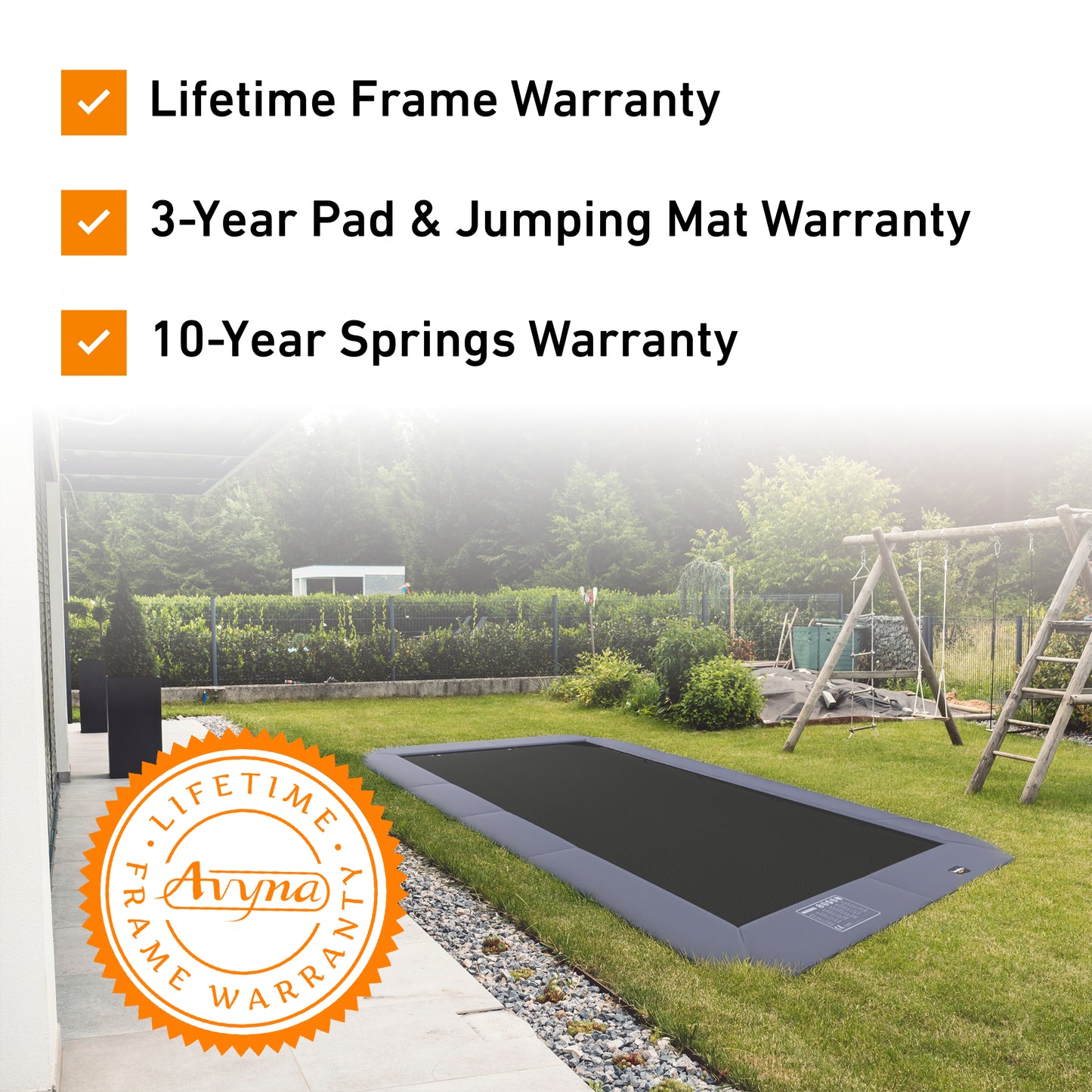 Rectangle Avyna Pro Line Trampoline inground